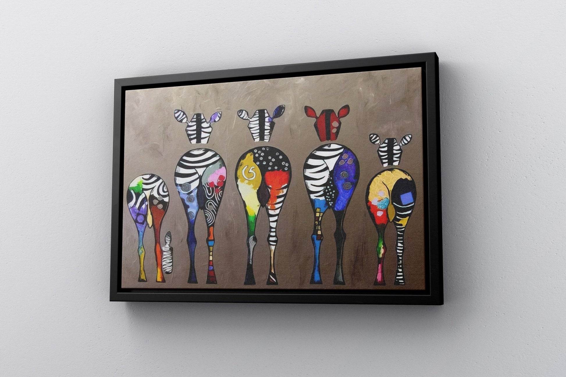 Colorful Zebra Watercolor Canvas Print - Canvasworkshop
