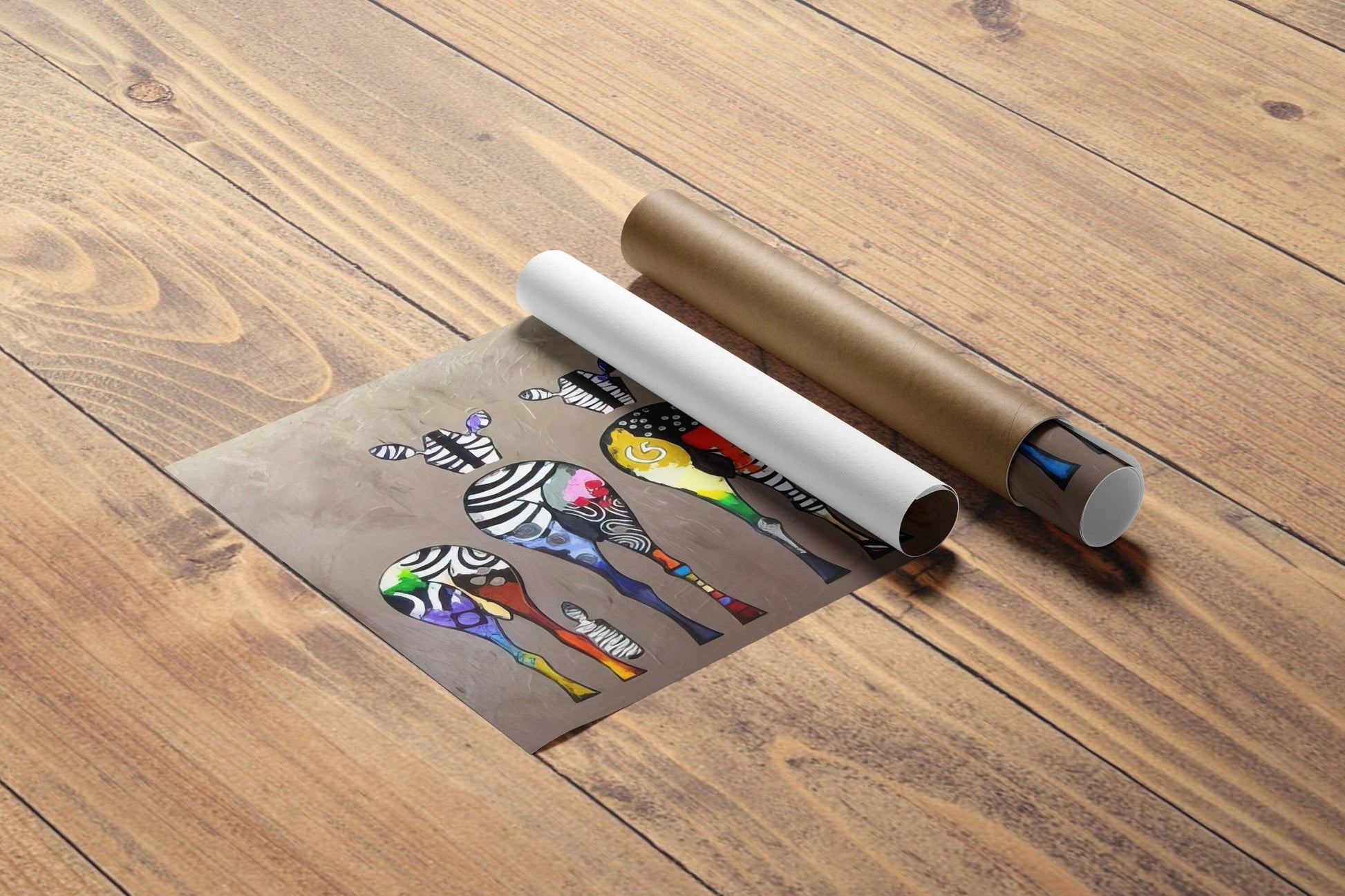 Colorful Zebra Watercolor Canvas Print - Canvasworkshop