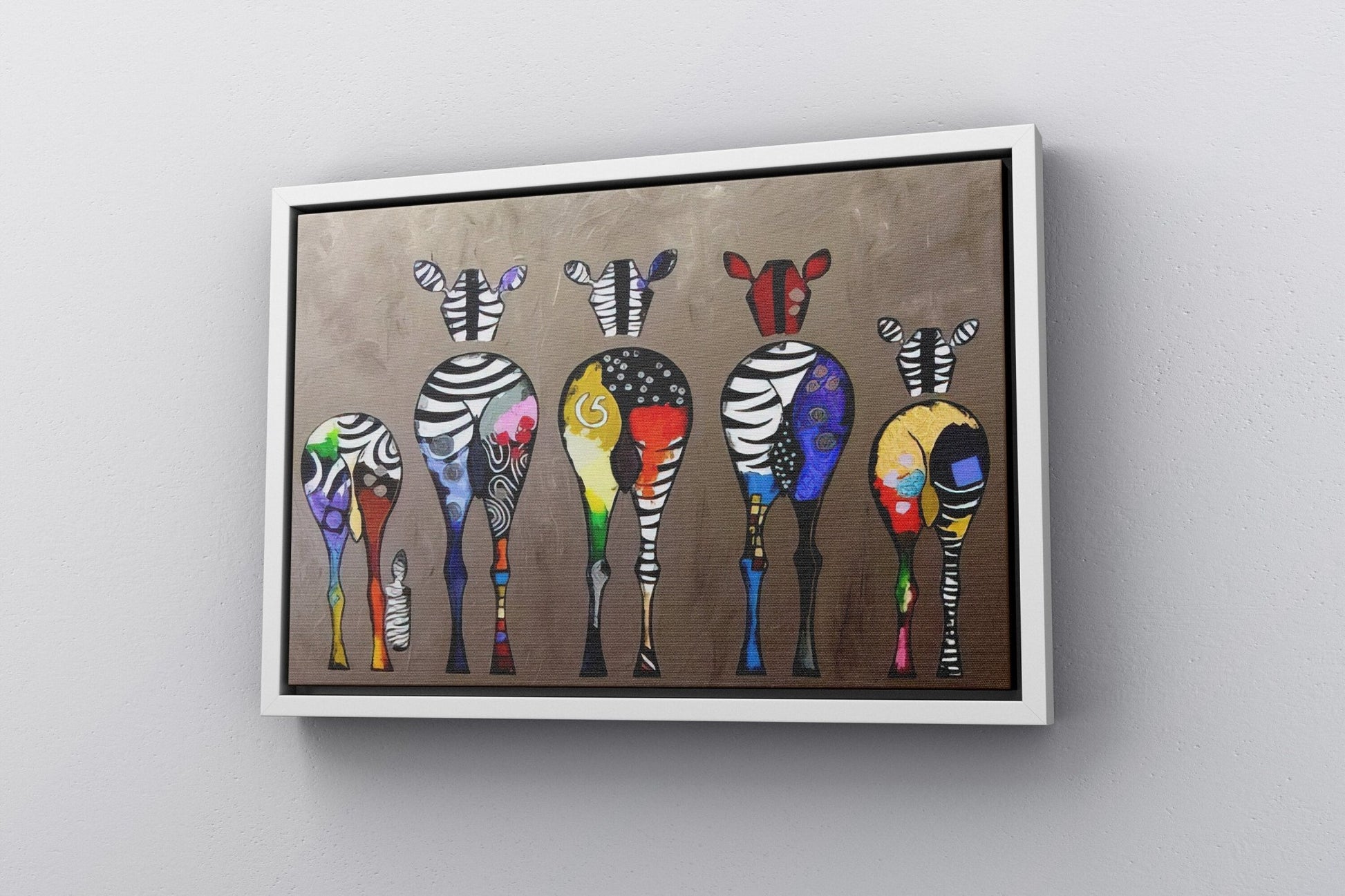 Colorful Zebra Watercolor Canvas Print - Canvasworkshop
