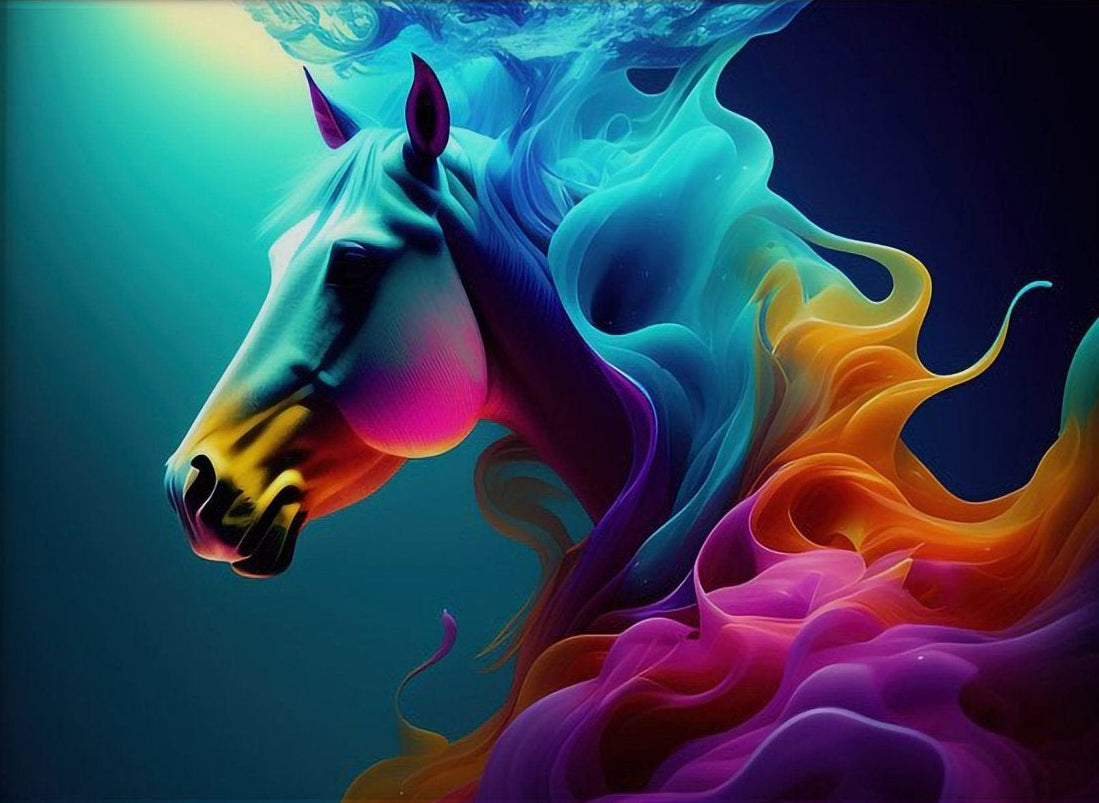 Colorful Abstract Horse Wall Art