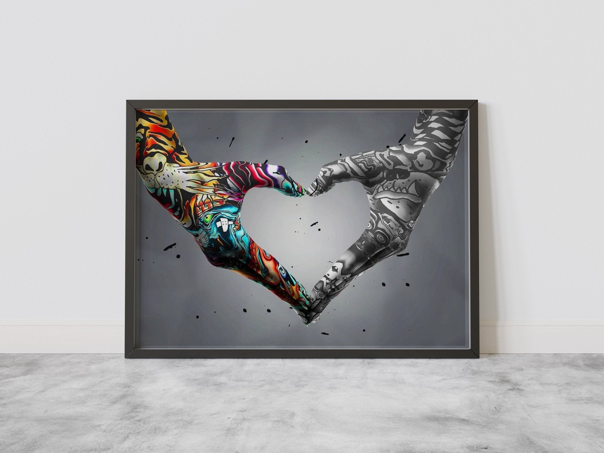 Couple Holding Hands Graffiti Painting Canvas - Canvasworkshop