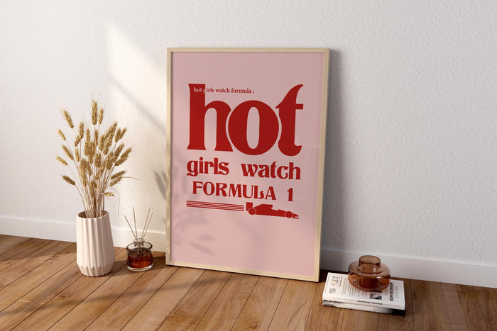Hot Girls Watch Formula 1 Canvas Wall Decor
