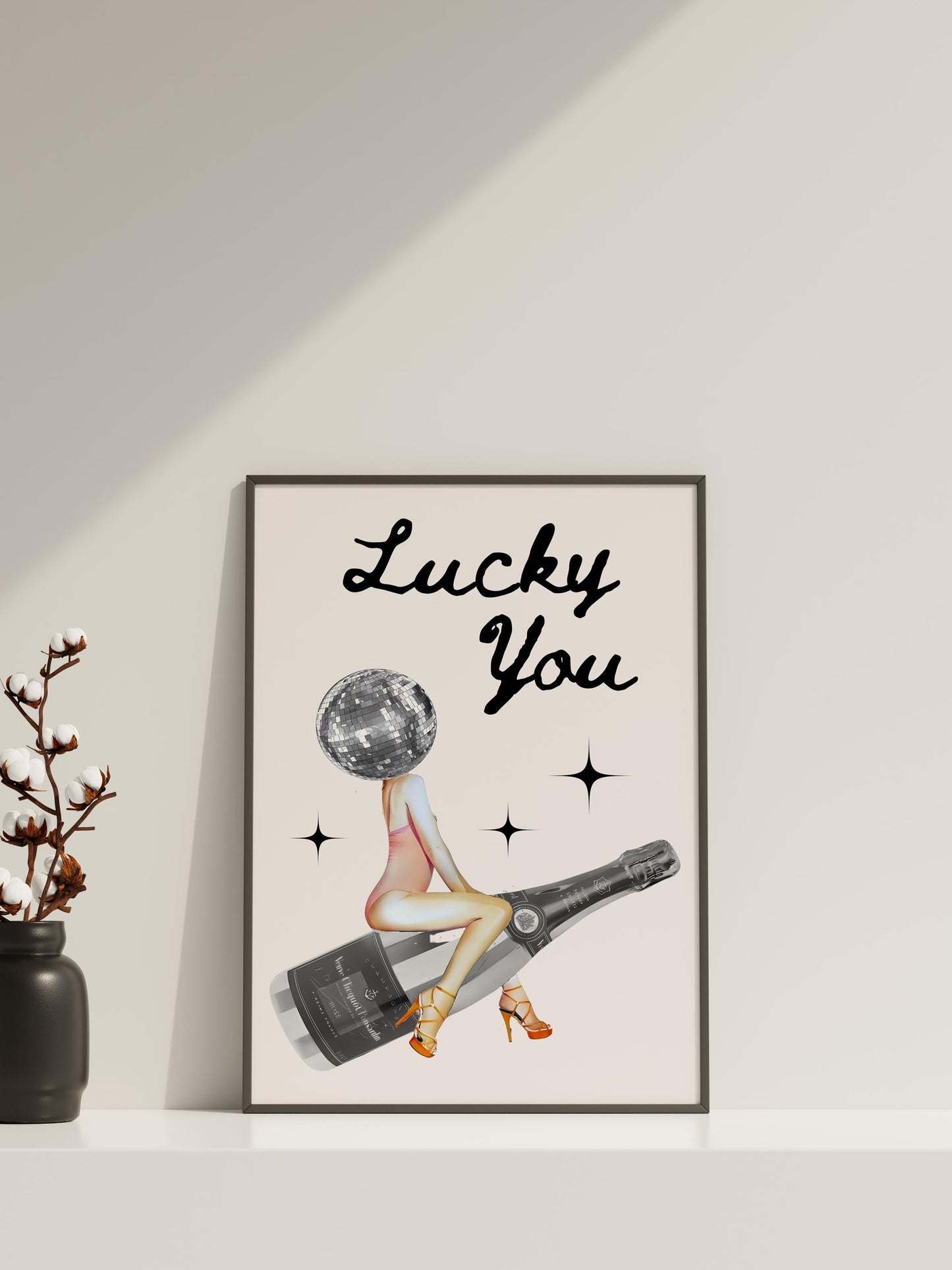 Trendy Lucky You Poster – Disco Head Leinwand-Wandkunst, Lucky You Leinwand-Poster – Mode-Poster – Lucky Leinwand-Poster – Trendige Wandkunst