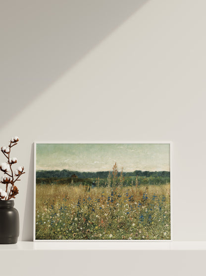 Antoine Chintreuil Leinwand-Wandbild, Champ Fleuri Leinwand, Antoine Chintreuil 1873 Leinwand, Leinwandgemälde-Poster, Fine Art Poster