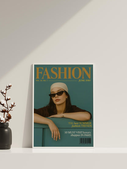Vintage Modezeitschriften-Cover Poster | Retro Editorial Wandkunstdruck
