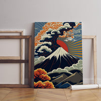Mount Fuji Japanische Leinwand-Wandkunst, Japandi Leinwand-Wandkunst, Moderne Wandkunst, Mount Fuji Illustrations-Wandkunst, Mount Fuji Poster