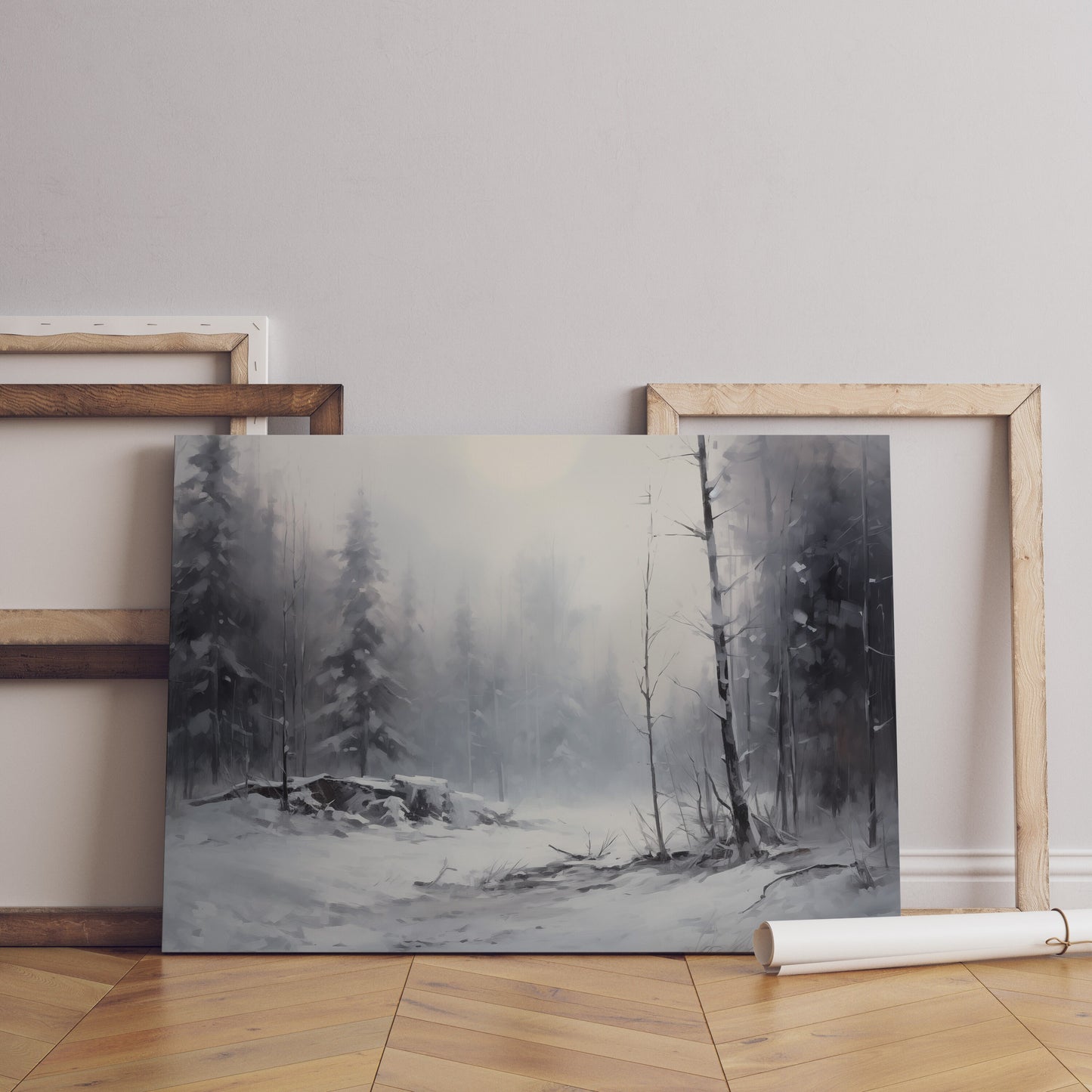 Winterlandschaft Wandkunst, Weihnachtliche Leinwand-Wandkunst, Weihnachtliche Stadt-Wandkunst, Vintage-Druck, Weihnachtsgeschenk, Weihnachtliche Stadtlandschaft