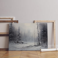 Winterlandschaft Wandkunst, Weihnachtliche Leinwand-Wandkunst, Weihnachtliche Stadt-Wandkunst, Vintage-Druck, Weihnachtsgeschenk, Weihnachtliche Stadtlandschaft