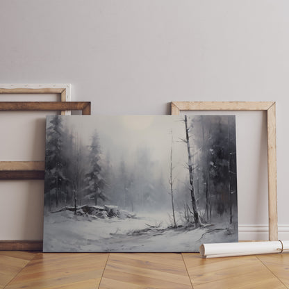 Winterlandschaft Wandkunst, Weihnachtliche Leinwand-Wandkunst, Weihnachtliche Stadt-Wandkunst, Vintage-Druck, Weihnachtsgeschenk, Weihnachtliche Stadtlandschaft