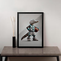 Ikonische realistische Baby-Alligator-Leinwand – realistisches, stilvolles und verspieltes Wanddekor