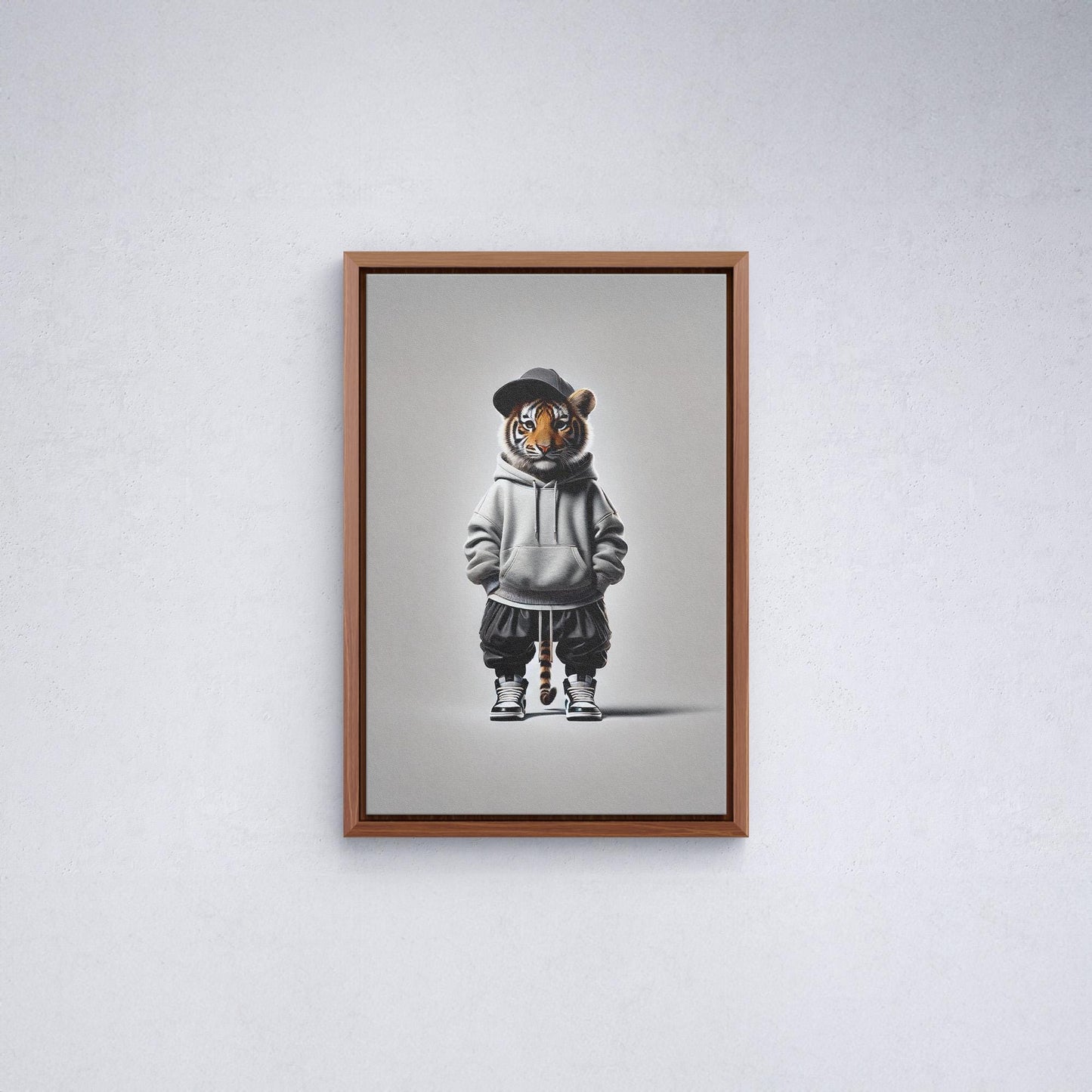 Ikonische realistische Baby-Tiger-Leinwand – Realistische, stilvolle und verspielte Wanddekoration