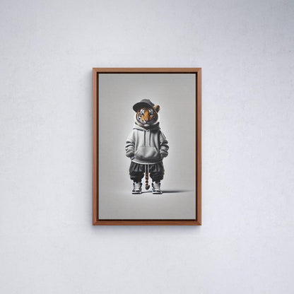 Ikonische realistische Baby-Tiger-Leinwand – Realistische, stilvolle und verspielte Wanddekoration