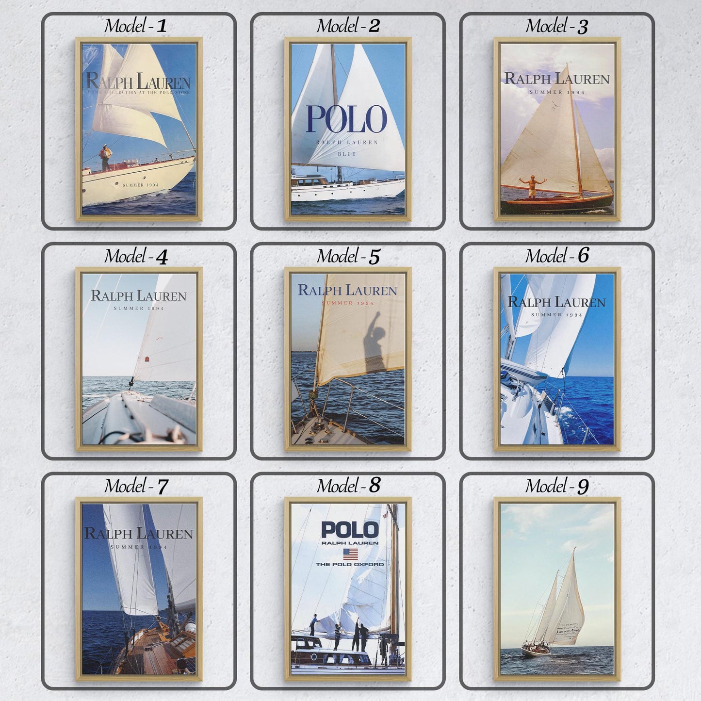 Ikonisches Magazin Poster RL Luxus Segelyacht Leinwandbild