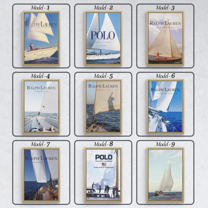 Ikonisches Magazin Poster RL Luxus Segelyacht Leinwandbild