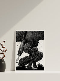 Anime Leinwand Wandkunst, Anime Poster, Berserk Anime Wandkunst, Berserk Guts Poster, Gerahmte Anime Deko, Guts Leinwand Wandkunst
