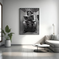 Schwarze und weiße Wandkunst, Schwarz-Weiß-Leinwandbild „Pulp Fiction“, Pulp Fiction Poster, Toilettenszene John Travolta Schwarz und Weiß