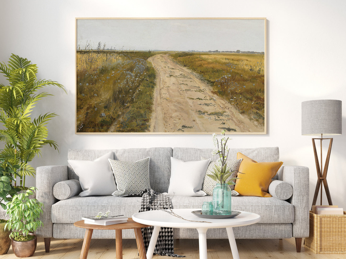 Józef Chełmoński Wandbilder, Leinwandbild Feldweg, Leinwandgemälde Poster, Kunstdruck Poster