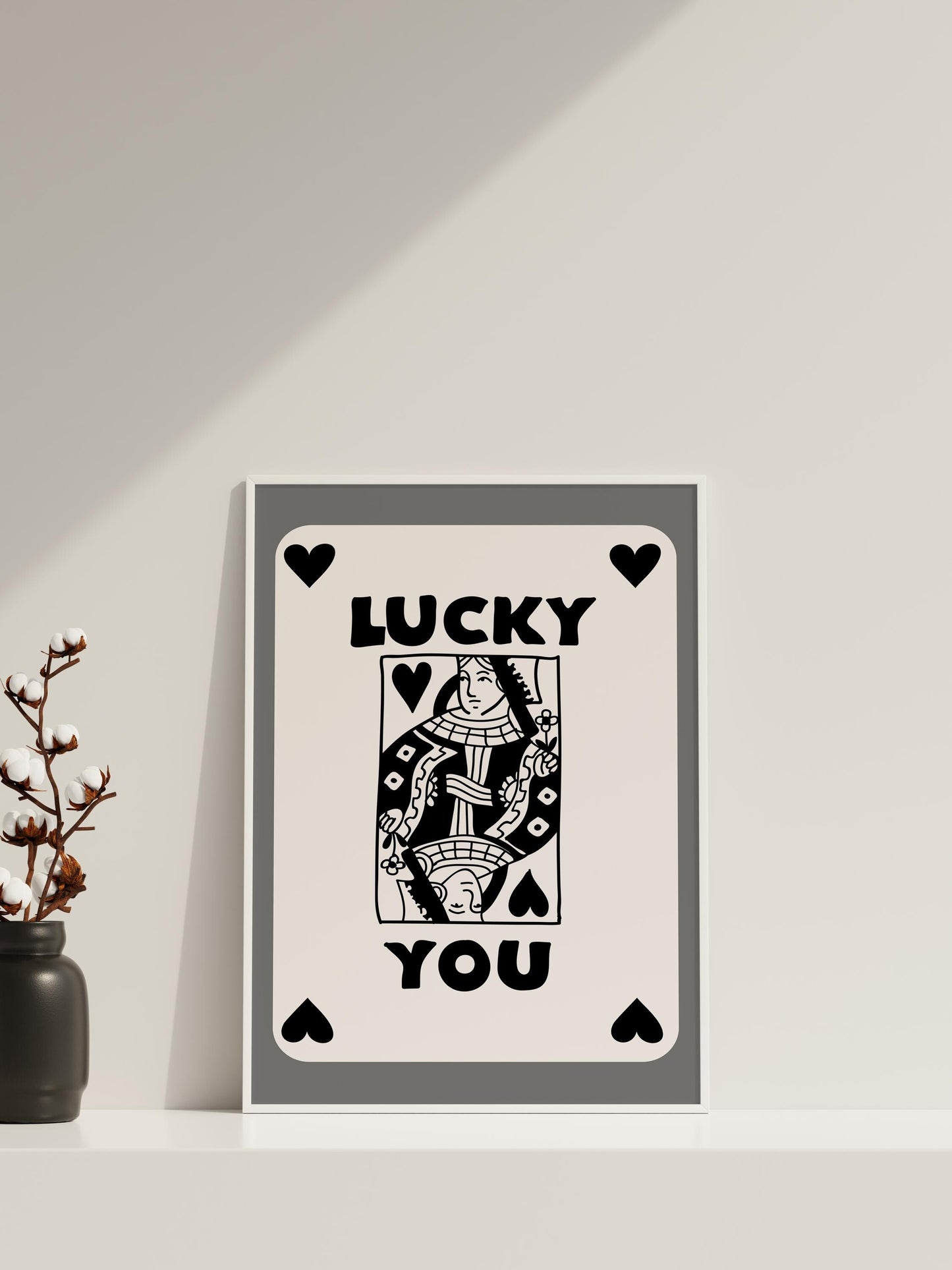 Trendy Lucky You Poster - Queen Leinwand Wandkunst, Lucky You Leinwand Poster - Spielkarten Poster - Lucky Leinwand Poster - Trendige Wandkunst