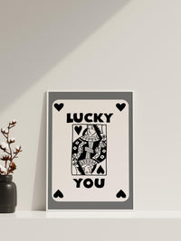 Trendy Lucky You Poster - Queen Leinwand Wandkunst, Lucky You Leinwand Poster - Spielkarten Poster - Lucky Leinwand Poster - Trendige Wandkunst