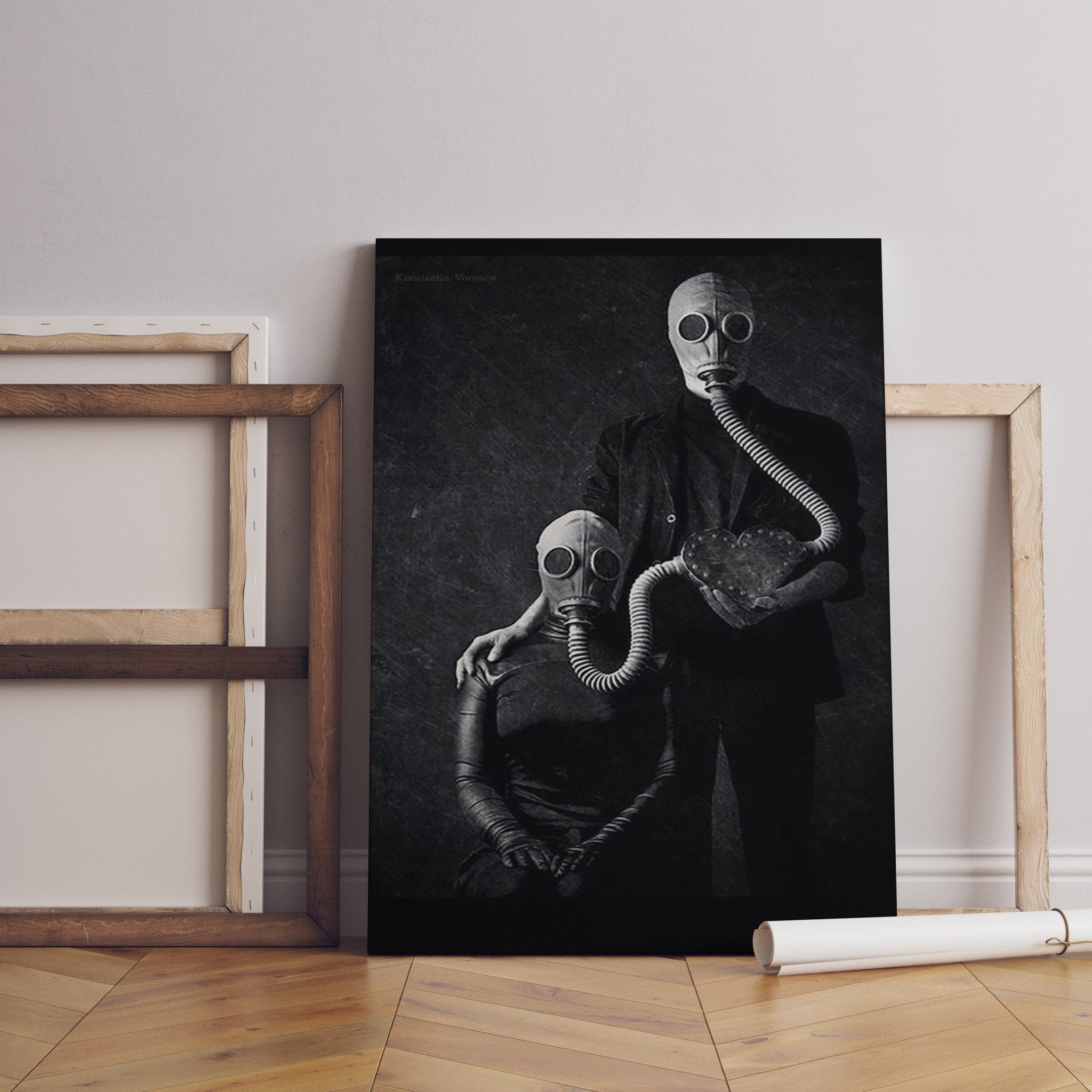 Dark Theme Gas Mask Canvas Poster - Canvasworkshop