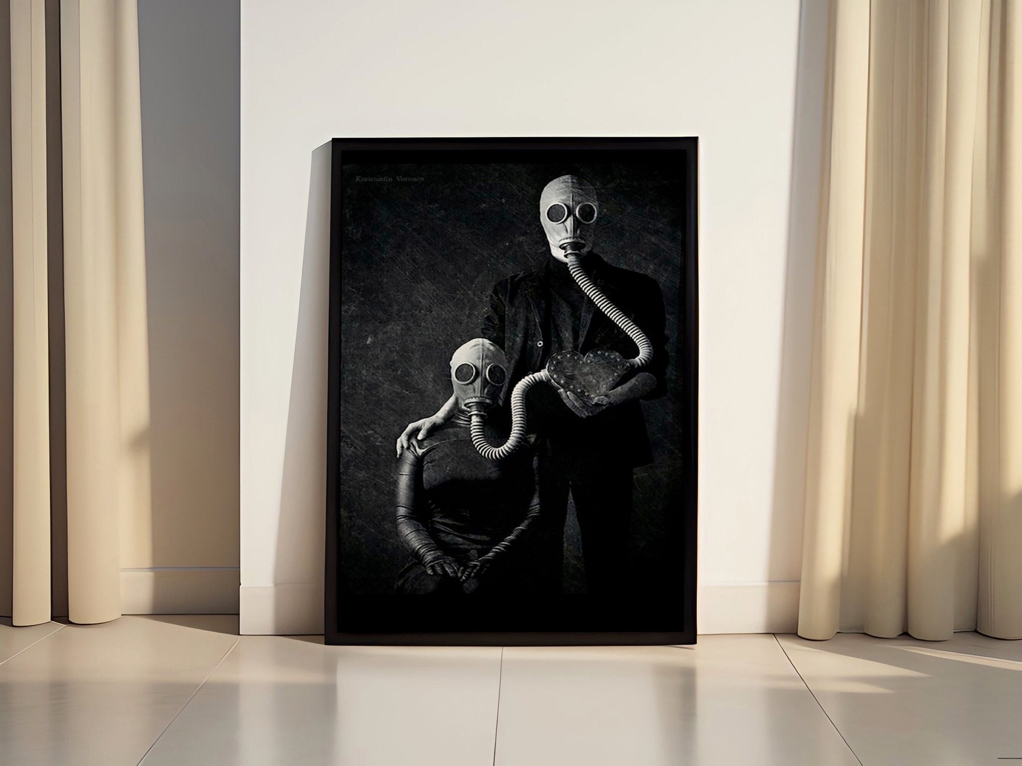 Dark Theme Gas Mask Canvas Poster - Canvasworkshop