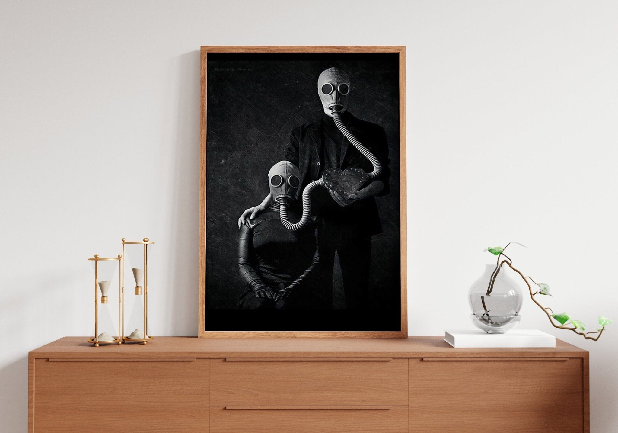 Dark Theme Gas Mask Canvas Poster - Canvasworkshop