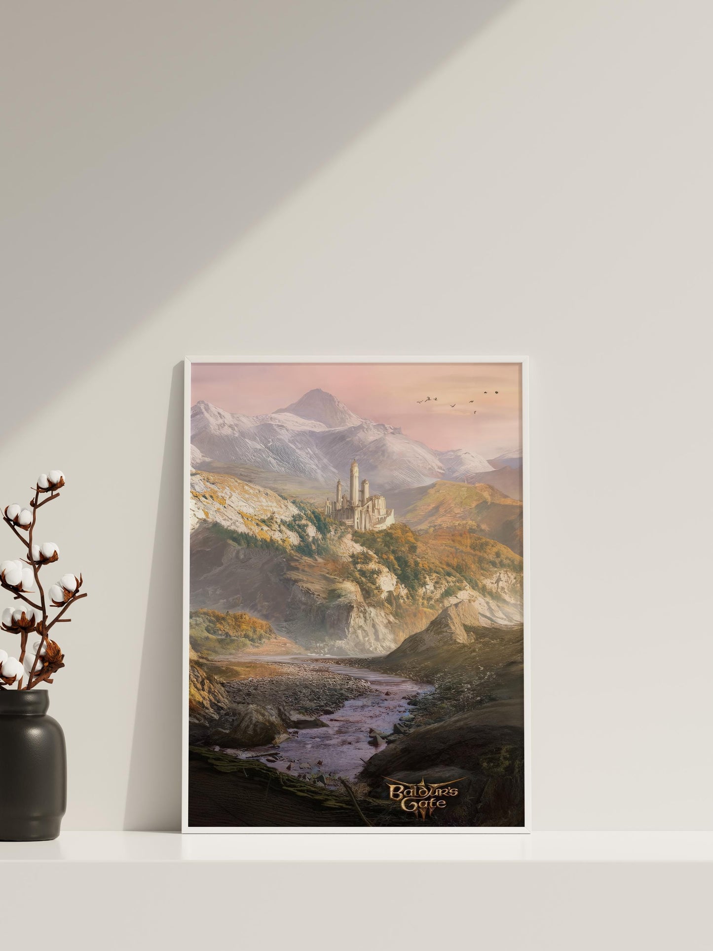 Baldur's Gate Landschafts-Wandkunst, Baldur's Gate Berg-Leinwand-Wandkunst, BG3 Poster, Gaming-Wandkunst, Gaming-Poster, Geschenk für Gamer