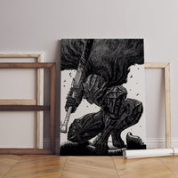 Anime Leinwand Wandkunst, Anime Poster, Berserk Anime Wandkunst, Berserk Guts Poster, Gerahmte Anime Deko, Guts Leinwand Wandkunst