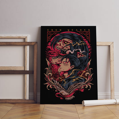 Anime Leinwandbild, japanisches Leinwandbild, japanische Kunstleinwand, Anime Poster, gerahmte Anime Leinwand, Geschenk für Gamer, Geschenk für Ihn