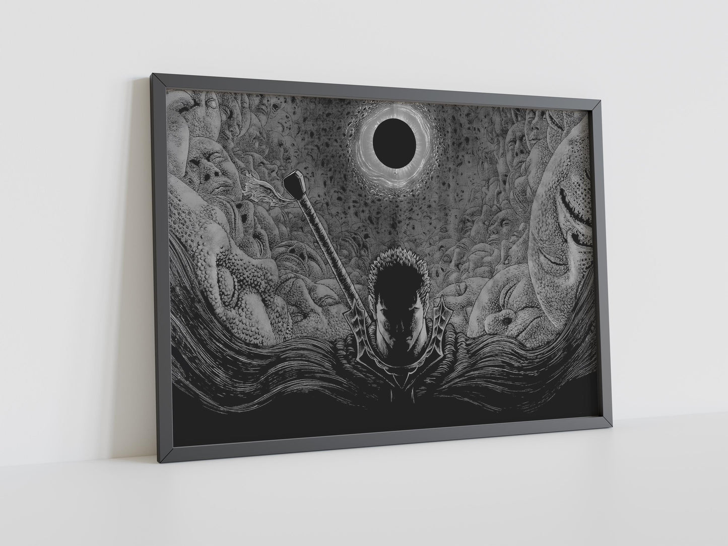 Anime Leinwand Wandkunst, Anime Poster, Berserk Anime Wandkunst, Berserk Guts Poster, Berserk Schwarz & Weiß Poster, Guts Cool Poster, Berserk Kunst