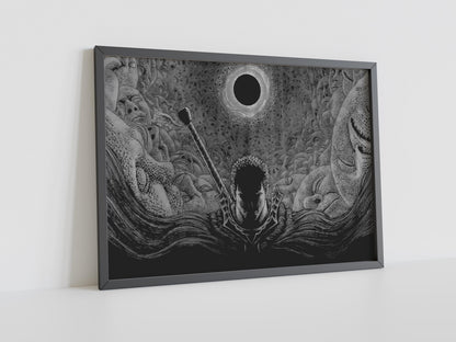 Anime Leinwand Wandkunst, Anime Poster, Berserk Anime Wandkunst, Berserk Guts Poster, Berserk Schwarz & Weiß Poster, Guts Cool Poster, Berserk Kunst