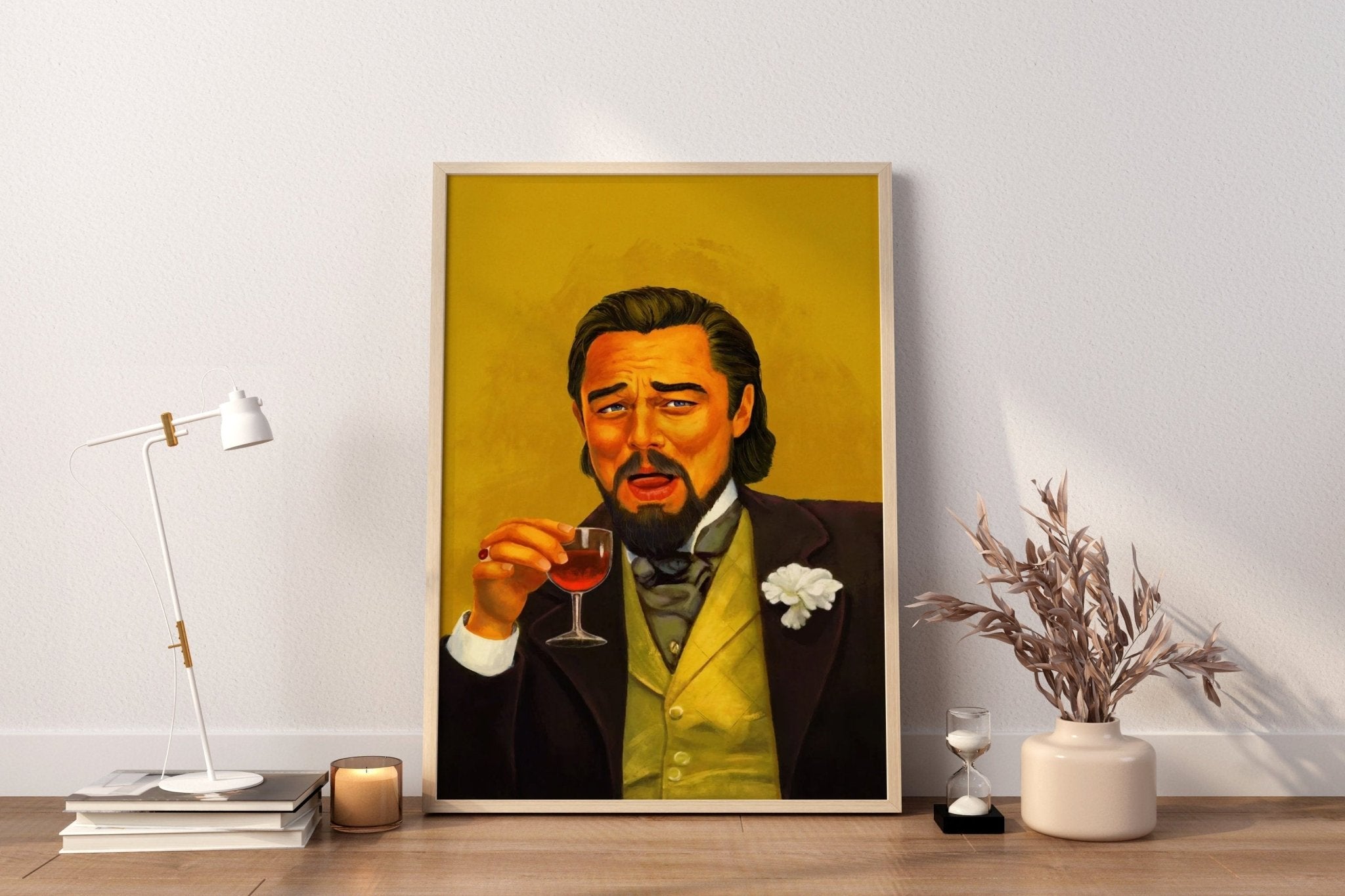 Di Caprio Laugh Canvas Wall Art - Canvasworkshop