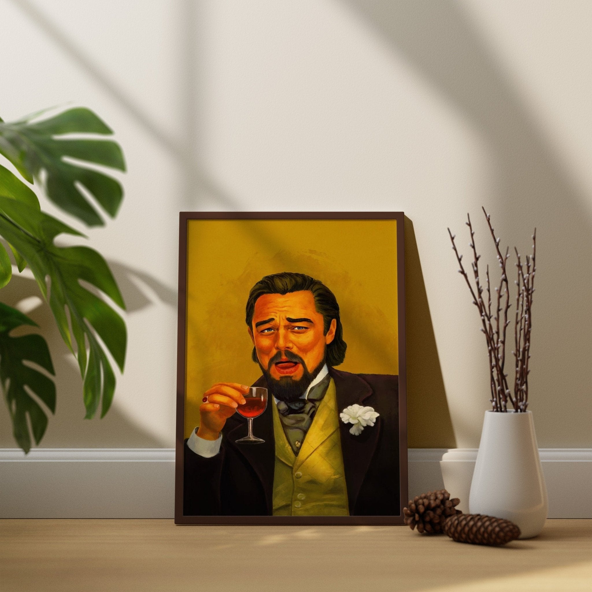 Di Caprio Laugh Canvas Wall Art - Canvasworkshop