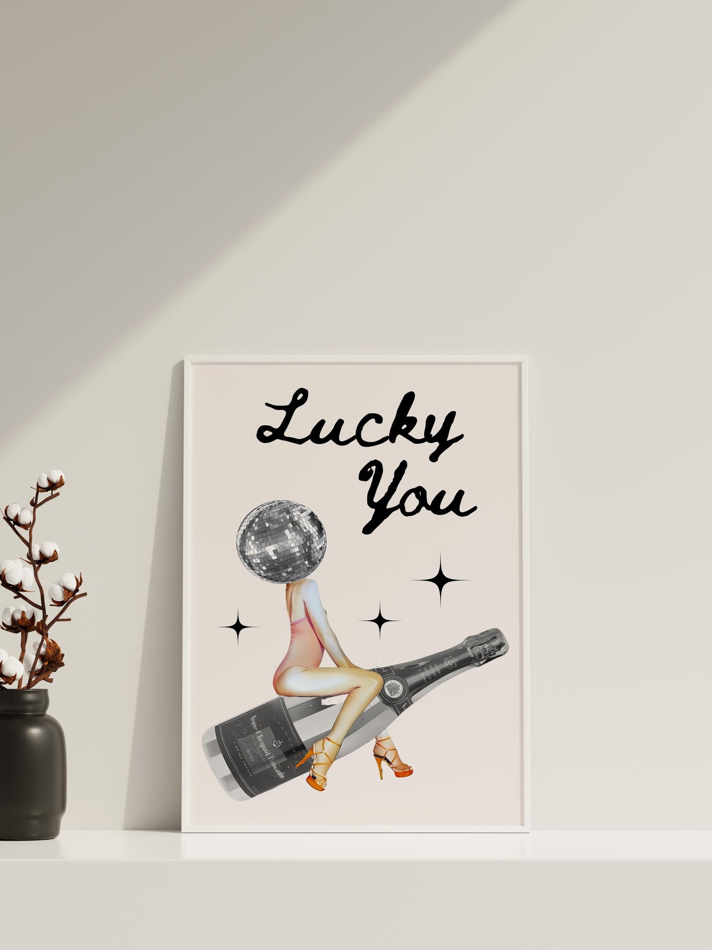 Trendy Lucky You Poster – Disco Head Leinwand-Wandkunst, Lucky You Leinwand-Poster – Mode-Poster – Lucky Leinwand-Poster – Trendige Wandkunst