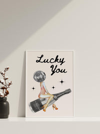Trendy Lucky You Poster – Disco Head Leinwand-Wandkunst, Lucky You Leinwand-Poster – Mode-Poster – Lucky Leinwand-Poster – Trendige Wandkunst