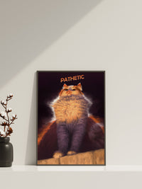 Jämmerliche Katze Leinwandbild, Jämmerliche Katze Poster, Lustige Leinwand Wanddeko, Lustiges Poster, Jämmerliche Stimmung Poster