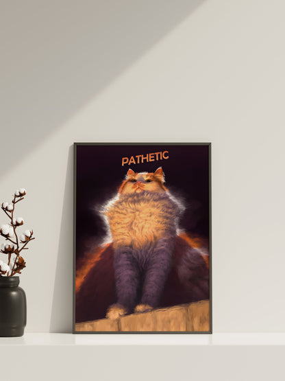 Jämmerliche Katze Leinwandbild, Jämmerliche Katze Poster, Lustige Leinwand Wanddeko, Lustiges Poster, Jämmerliche Stimmung Poster