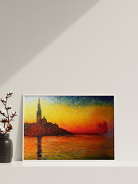Claude Monet Leinwand-Wandkunst, Claude Monet San Giorgio Maggiore in der Dämmerung, Sonnenuntergang Leinwand-Kunst, Leinwanddruck-Kunst, Saint-Georges Wandkunst