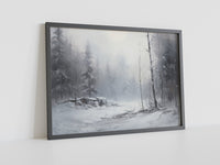 Winterlandschaft Wandkunst, Weihnachtliche Leinwand-Wandkunst, Weihnachtliche Stadt-Wandkunst, Vintage-Druck, Weihnachtsgeschenk, Weihnachtliche Stadtlandschaft