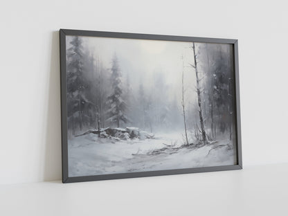 Winterlandschaft Wandkunst, Weihnachtliche Leinwand-Wandkunst, Weihnachtliche Stadt-Wandkunst, Vintage-Druck, Weihnachtsgeschenk, Weihnachtliche Stadtlandschaft