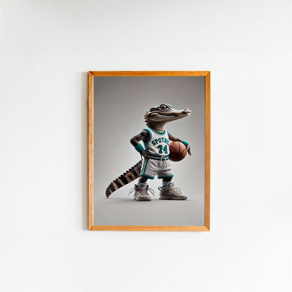 Ikonische realistische Baby-Alligator-Leinwand – realistisches, stilvolles und verspieltes Wanddekor