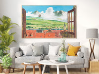 Howl's Moving Castle Canvas Wall Art, Howl's Moving Castle Poster, Anime Wall Art, Anime Wall Decor, Ghibli Poster, Anime Poster