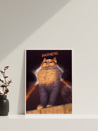 Jämmerliche Katze Leinwandbild, Jämmerliche Katze Poster, Lustige Leinwand Wanddeko, Lustiges Poster, Jämmerliche Stimmung Poster