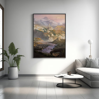 Baldur's Gate Landschafts-Wandkunst, Baldur's Gate Berg-Leinwand-Wandkunst, BG3 Poster, Gaming-Wandkunst, Gaming-Poster, Geschenk für Gamer