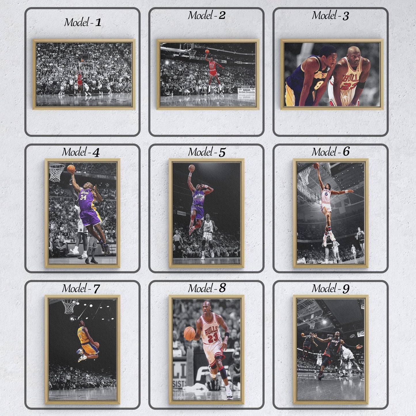 Legendary Basketball Players - Iconic Shot Moments on Canvas