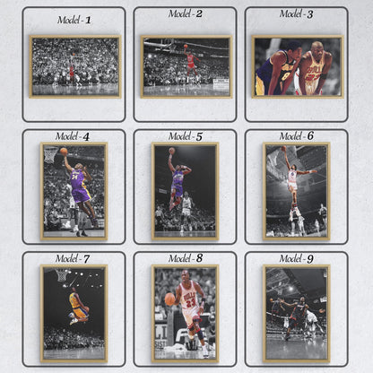 Legendary Basketball Players - Iconic Shot Moments on Canvas