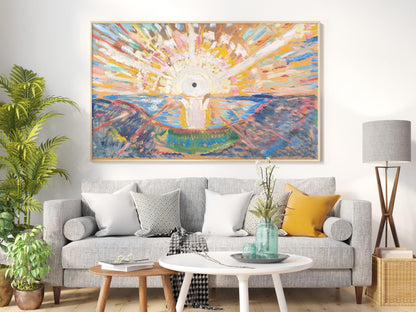Edward Munch Die Sonne Leinwandbild, Edward Munch Wandbild, Solenintro Leinwandkunst, Edward Munch Leinwanddruck, Edward Munch Sonnenposter