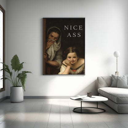 Nettes Arsch Badezimmer-Leinwandbild, Badezimmer lustige Wandkunst Deko, Toilettenzubehör, Klassische Kunst, Badezimmerposter