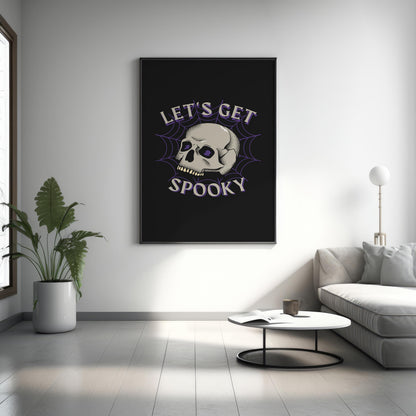 Spooky Leinwand-Wandkunst - Halloween Leinwand-Wandkunst - Halloween Geschenk - Stimmungs-Schädel-Poster - Halloween Poster - Halloween Wanddekor
