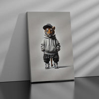 Ikonische realistische Baby-Tiger-Leinwand – Realistische, stilvolle und verspielte Wanddekoration